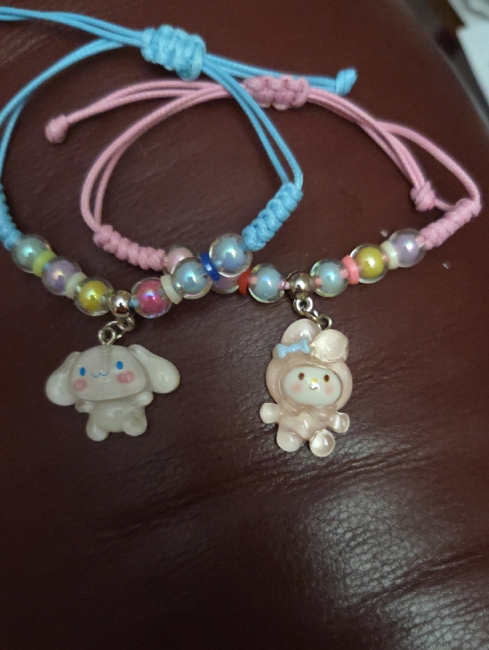 Hello Kitty Pastel Bead Charm Bracelets in Pink & Blue